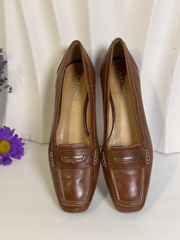 Women Geox Loafers Brown Leather 38