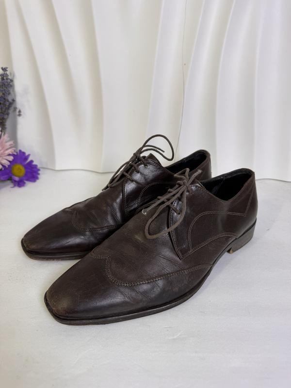 Uomo Vero Cuoio Tacchi Marrone Pelle 40