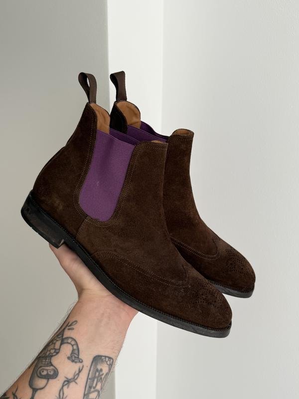 Мужские Margaret Howell Ботинки Коричневый Замша