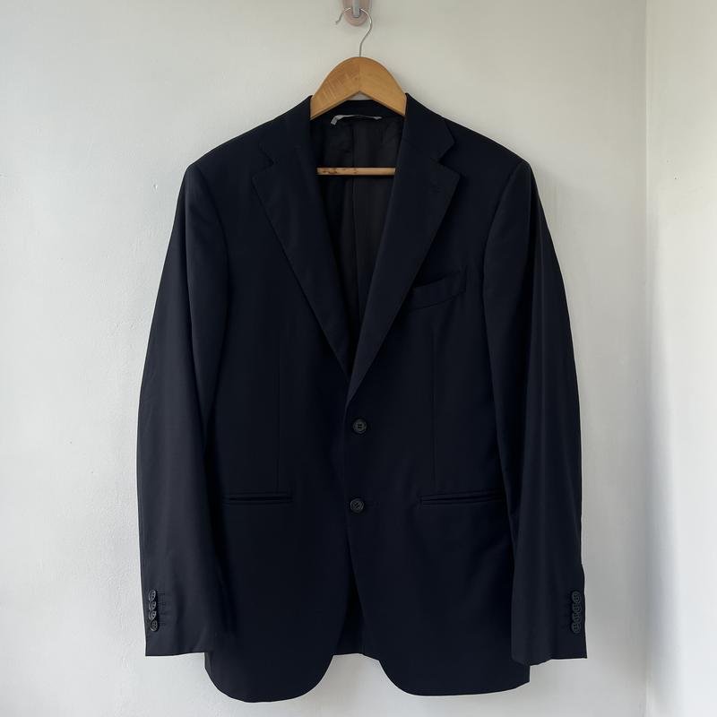 Homme Canali Blazer Noir Soie Laine 40 /L / 48