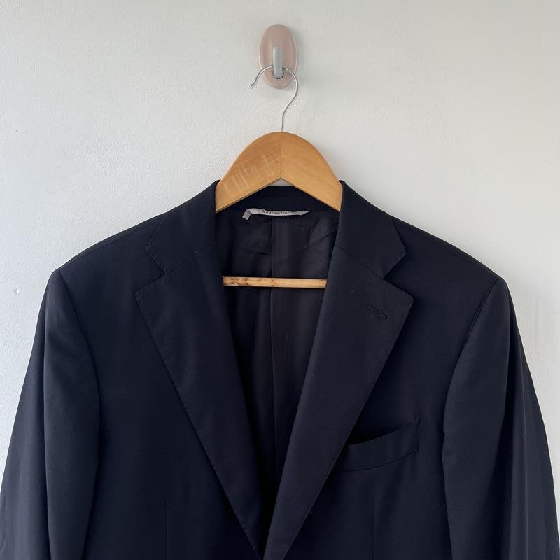 Homme Canali Blazer Noir Soie Laine 40 /L / 48