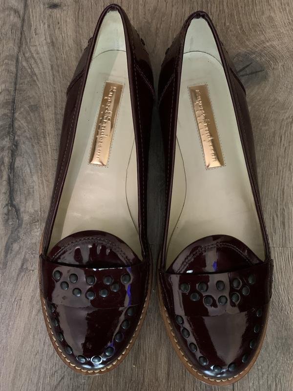 Femme Rupert Sanderson Mocassins Bourgogne Cuir 37