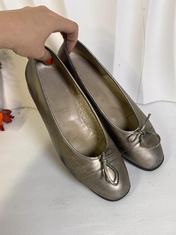 Donna Vero Cuoio Tacchi Oro Pelle 38.5