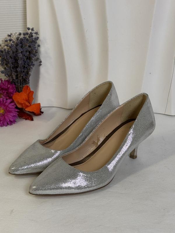 Femme Bata Talons Argent Cuir 36