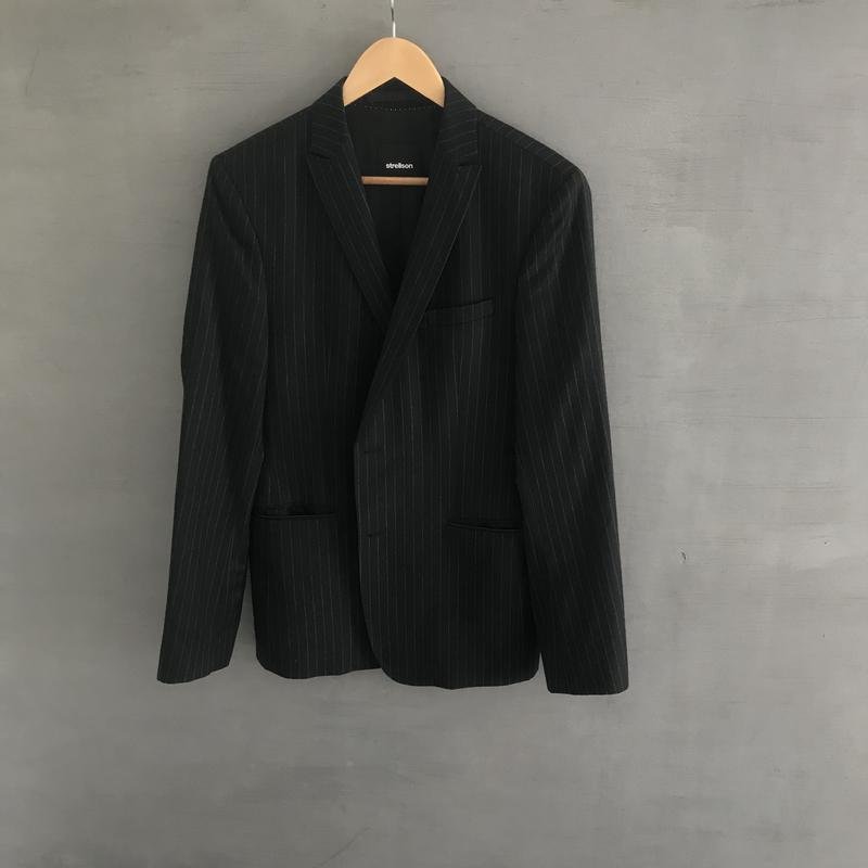 Мужской Strellson Костюм Чёрный Шерсть 38 / M / 46