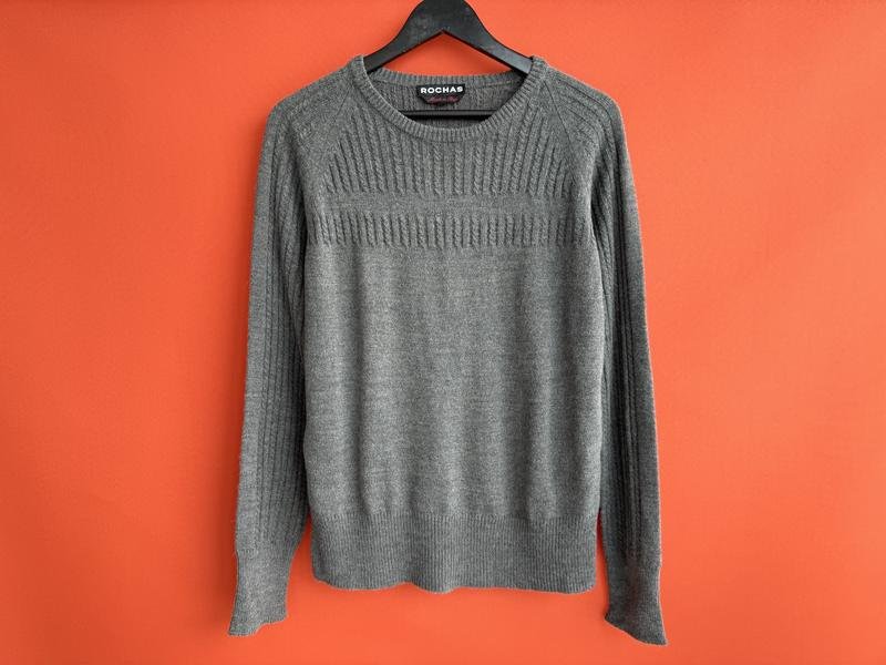 Homme Rochas Pull Gris Laine 36 / S / 44