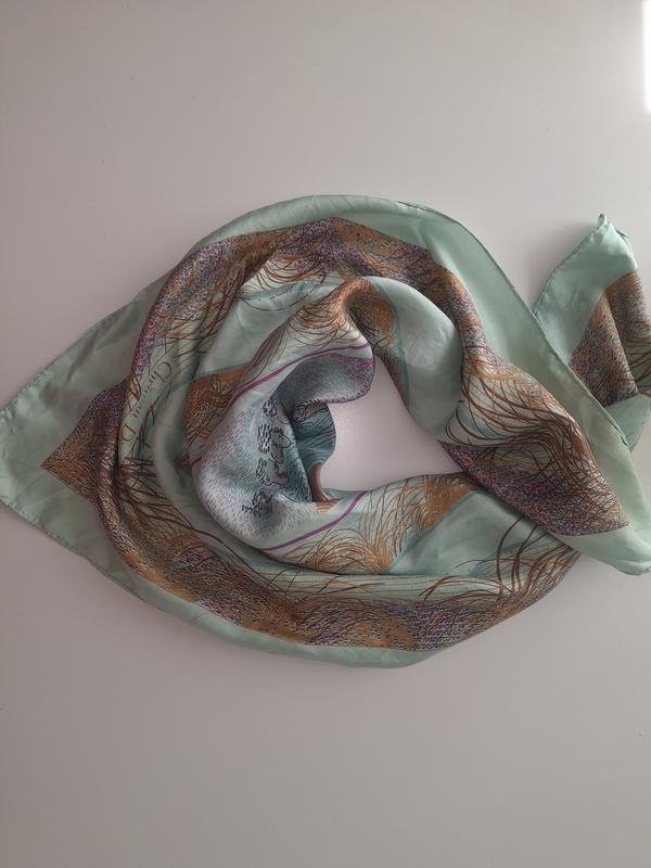 Femme Christian Dior Écharpe Bleue Soie