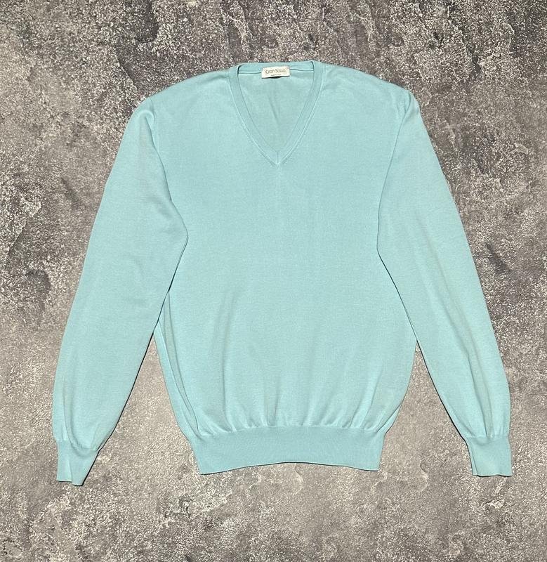 Men Gran Sasso Sweater Turquoise Cotton 40 /L / 48
