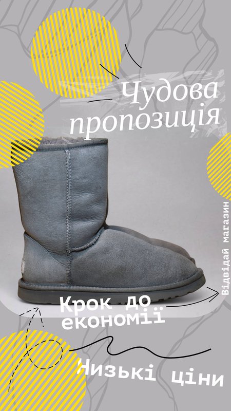 Donna UGG Stivali Grigio Pelle Suede 39