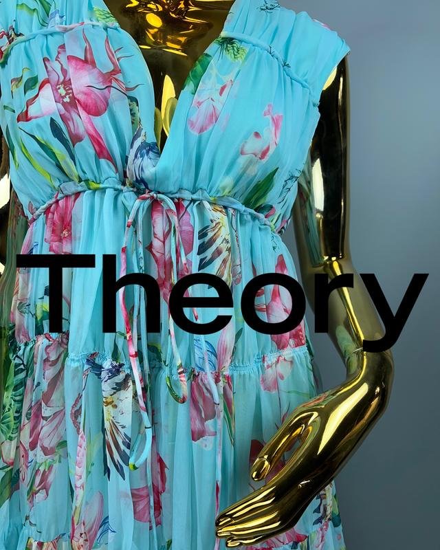 Женский Theory Платье Тёмно-синий Шифон 38 / M /