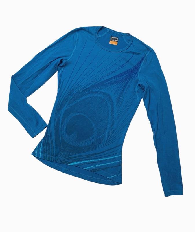Donna Icebreaker Maglia Termica Blu Navy Lana 34 /