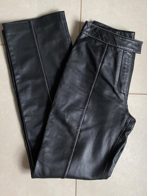 Женские Cruciani Брюки Чёрные Кожа 36 / S / 44