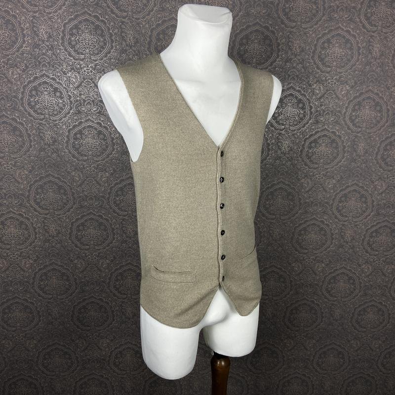 Uomo Oscar Jacobson Gilet Beige Lana 36 / S / 44