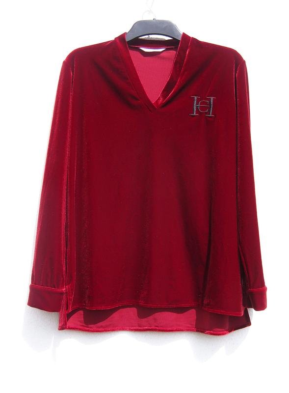 Donna Carolina Herrera Maglione Borgogna Velluto