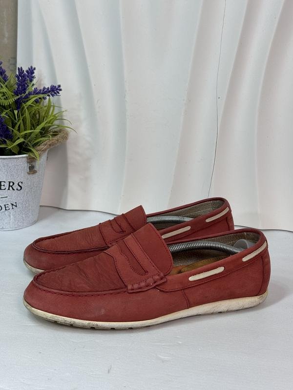 Men Bata Loafers Red Leather 42