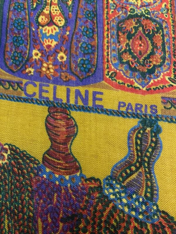 Женский Celine Шарф Разноцветный Шерсть Шелк
