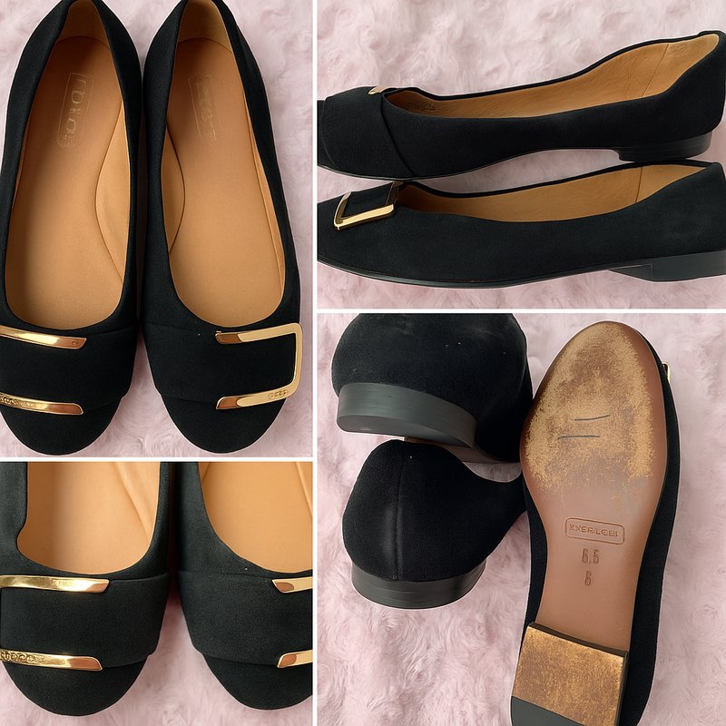 Женские Coach Балетки Чёрные Замша 36