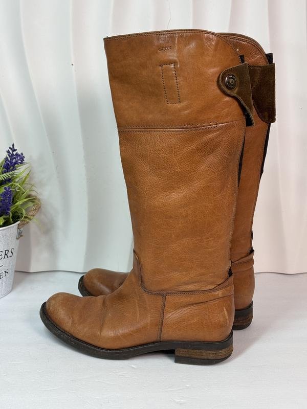 Women Geox Boots Brown Leather 38.5
