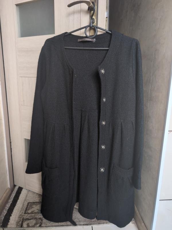 Women Coat Black Wool 36 / S / 44