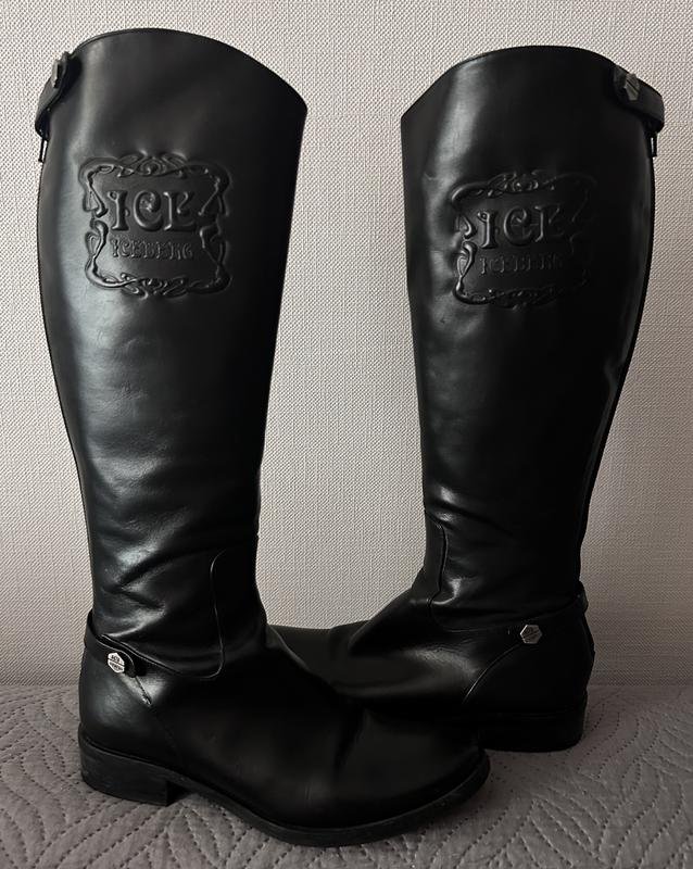 Women Iceberg Boots Black Leather 37
