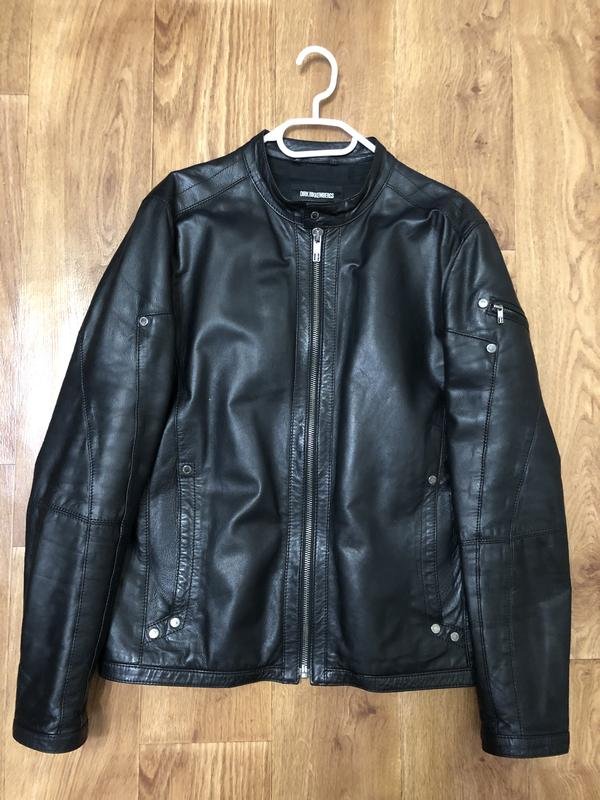 Мужской Dirk Bikkembergs Куртка Чёрный Кожа 40 /L