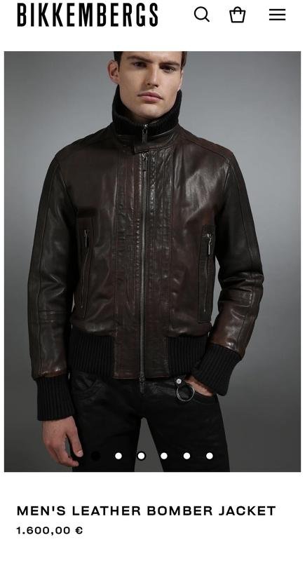 Мужской Dirk Bikkembergs Куртка Чёрный Кожа 40 /L