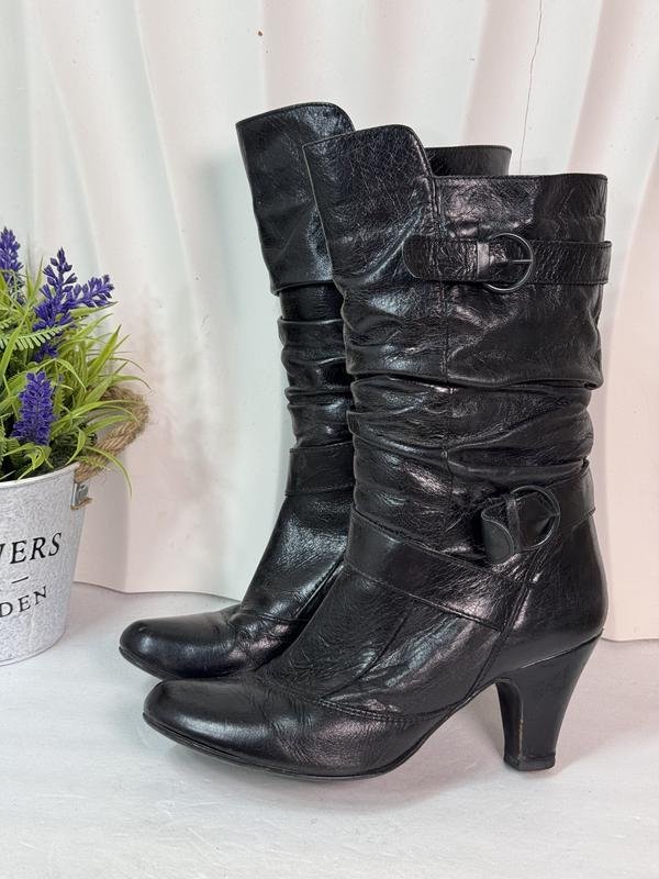 Женские Vero Cuoio Сапоги Чёрный Кожа 38