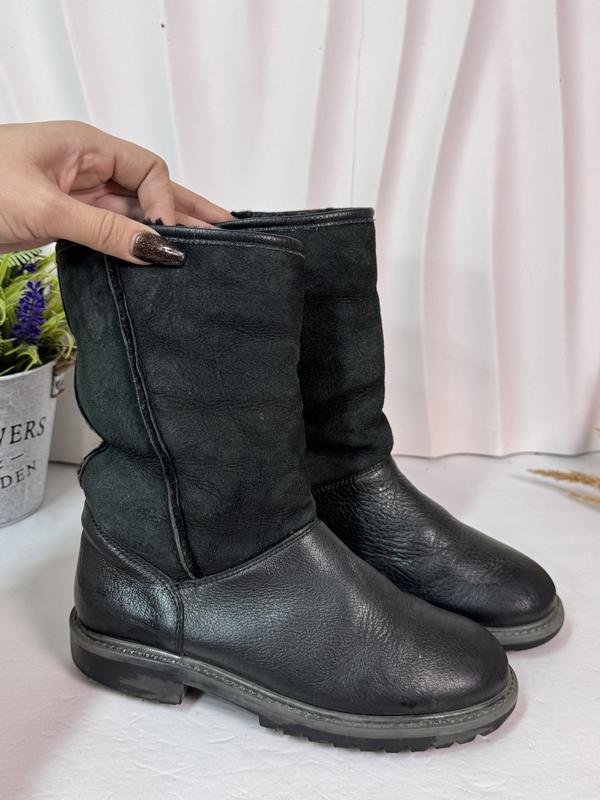 Donna UGG Stivali Neri Pelle 35.5