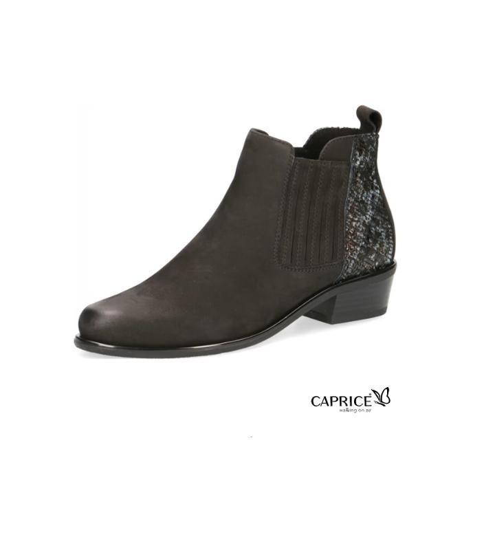 Femme Caprice Bottines Chelsea Noir Cuir 39