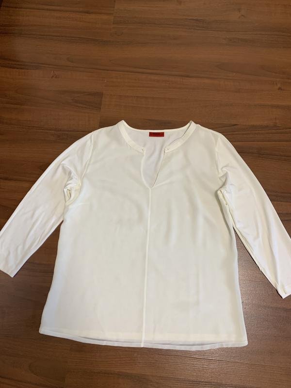 Damen Hugo Boss Bluse Weiß Baumwolle 40 / L / 48