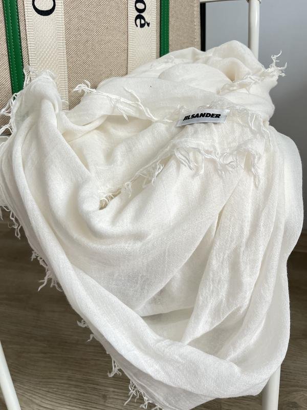 Femme Jil Sander Écharpe Blanche Coton