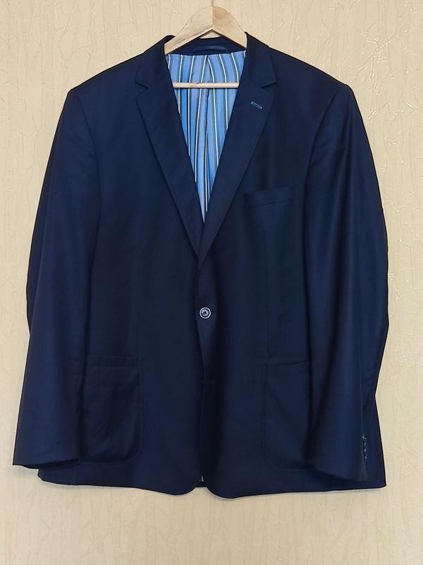 Мужской Carl Gross Пиджак Тёмно-синий Шерсть 50