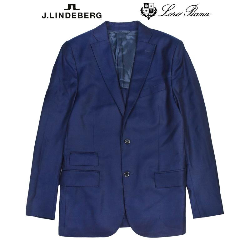 Uomo Loro Piana Blazer Blu Navy Lana 50