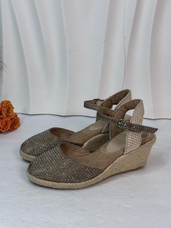 Donna M&S Espadrillas Argento Tessuto 36