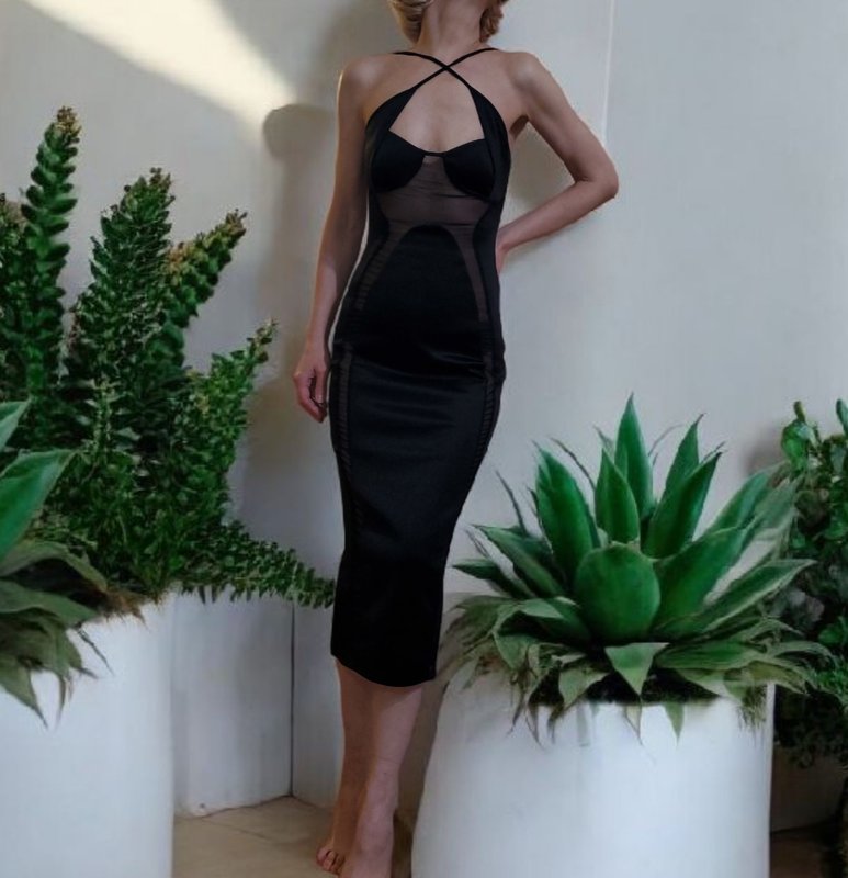 Женское ASOS DESIGN Платье Чёрный Полиэстер 34 /