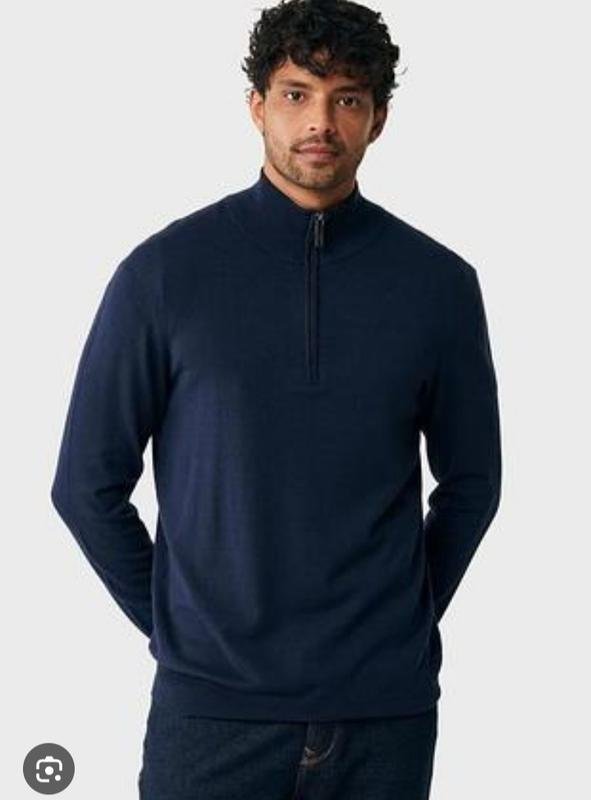 Herren Jaeger Pullover Marineblau Wolle 44 / XXL /