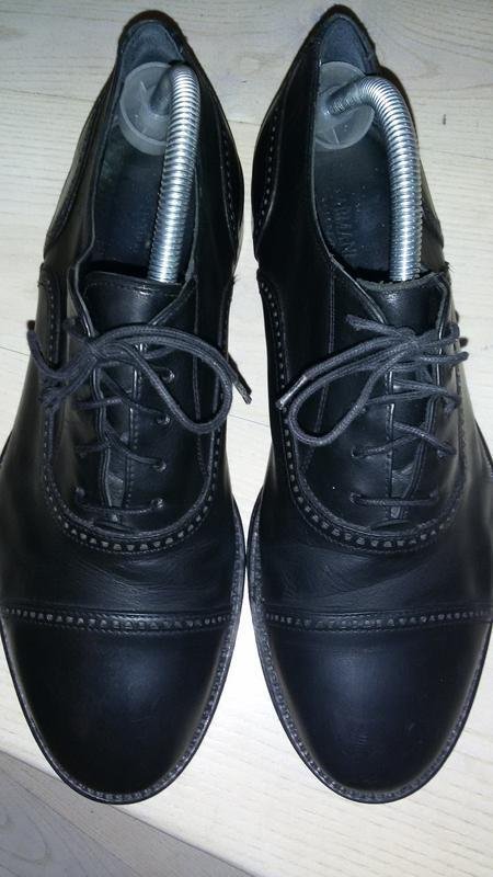Мужской Armani Collezioni Туфли Чёрный Кожа 42