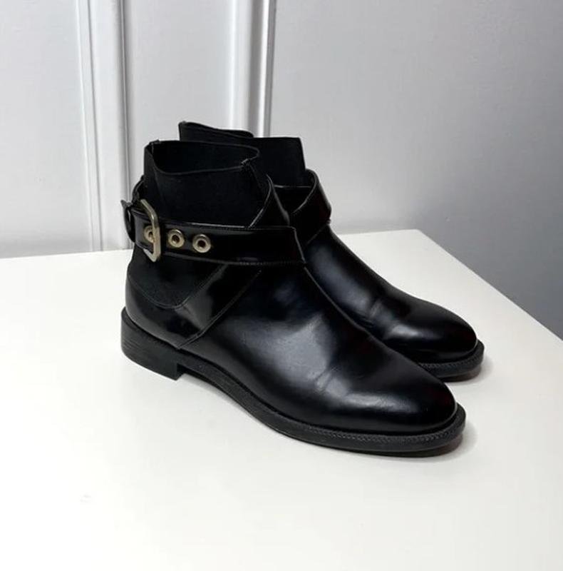 Женские ZARA Ботильоны Чёрный Кожа 37