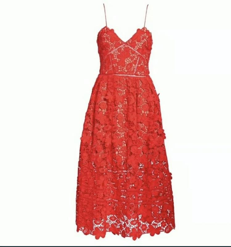 Damen Self-Portrait Kleid Rot  S