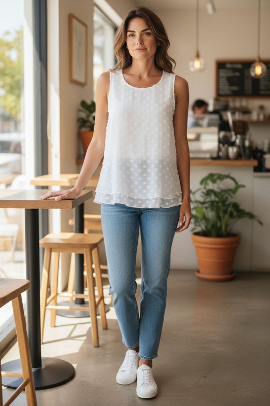 Femme Gran Sasso Chemise Blanche Soie 42 / XL / 50
