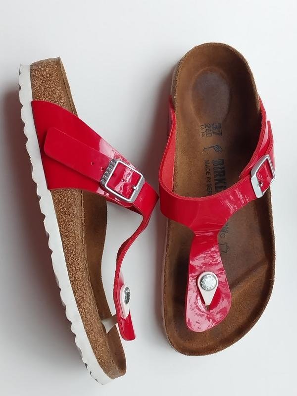 Женские Birkenstock Вьетнамки Красные Замша 37