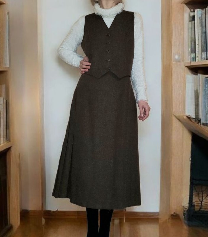 Женский Cerruti Костюм Коричневый Шерсть 34