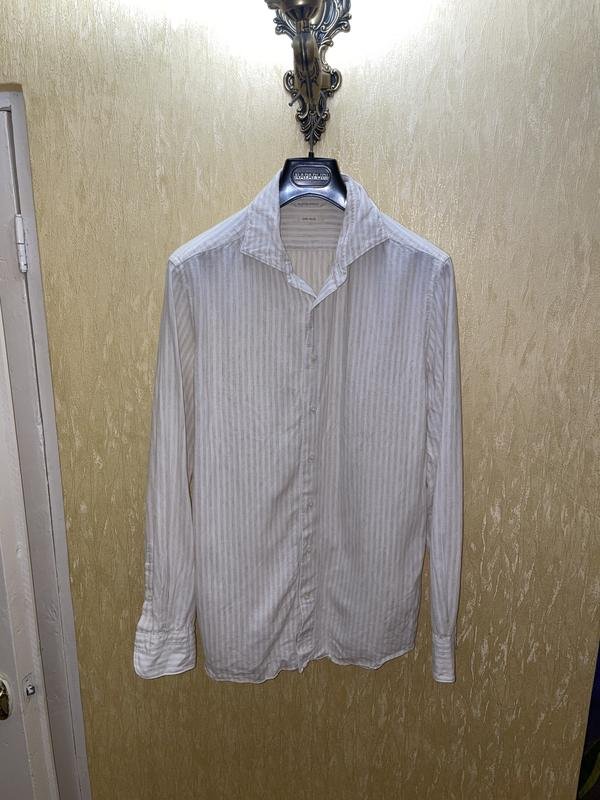 Мужской Suitsupply Рубашка Жёлтый Лен Хлопок 38 /