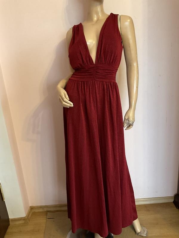 Femme Sartoria Italiana Robe Bourgogne Lurex 38 /