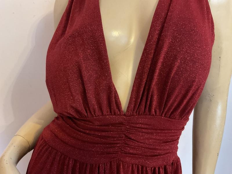 Femme Sartoria Italiana Robe Bourgogne Lurex 38 /