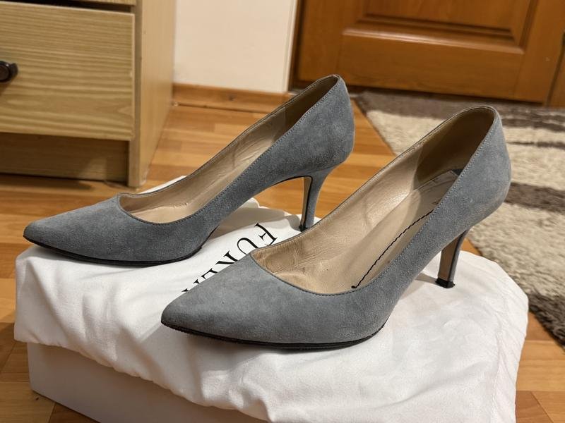 Women Furla Heels Grey Suede 37