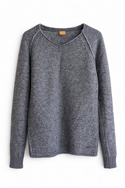 Men BOSS Orange Pullover Grey Cotton M