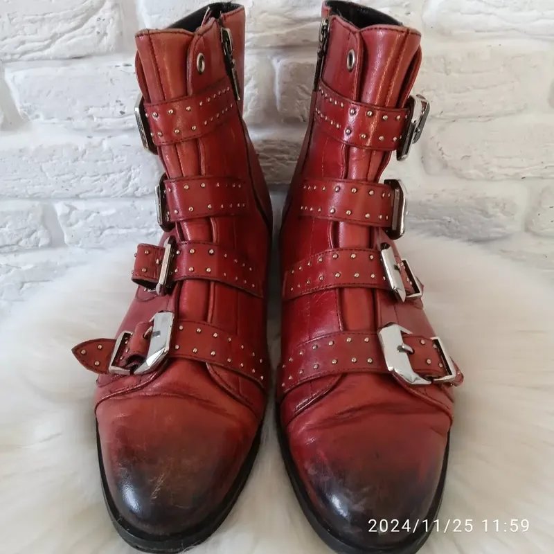 Damen Melvin & Hamilton Stiefel Rot Leder 37.5