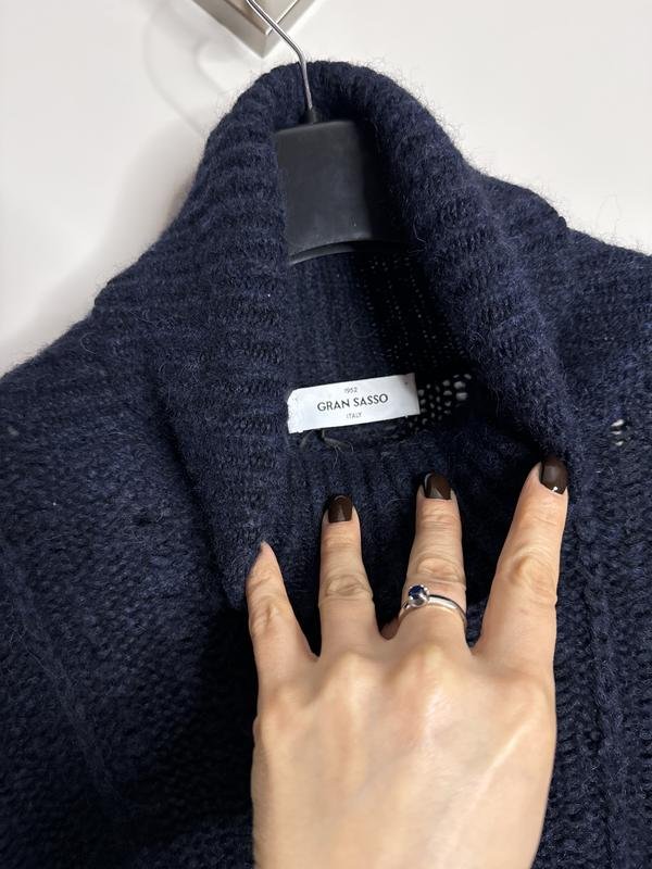 Femme Gran Sasso Pull Bleu Marine Alpaga 36