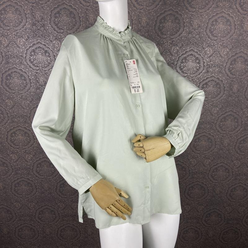 Женская Uniqlo Рубашка Зелёный Вискоза 40 / L / 48